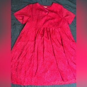 Pink & Red Cheetah Print Dress